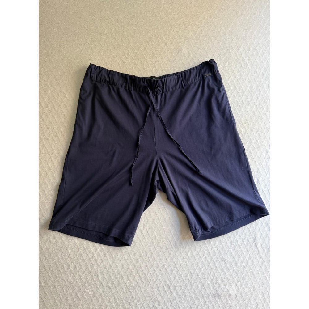 Hanro Night & Day Knit Lounge Shorts Navy Blue Cotton Luxury Minimalist XL